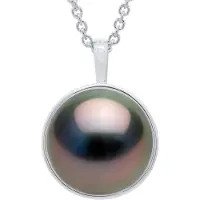 ATELIERS SAINT GERMAIN Halsband Beaded Pendant Gult Guld Omgiven av Diamanter - Äkta Odlad Tahitipärla Rund 10-11 mm