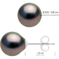 ATELIERS SAINT GERMAIN Örhängen av Silver 925 och äkta odlade Tahitipärlor Oval 8-9 mm