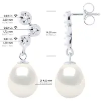 ATELIERS SAINT GERMAIN Örhängen Prestige - Diamanter 0,12 Cts - Kvalitet HSI - Vitguld