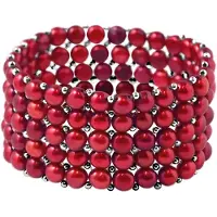 ATELIERS SAINT GERMAIN Armband 5 rader av äkta sötvattenspärlor - 4 mm