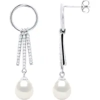 ATELIERS SAINT GERMAIN Hängande örhängen Runda och remsor monterade med Cubic Zirconia