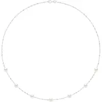 ATELIERS SAINT GERMAIN Pärlhalsband - 7 äkta odlade sötvattenspärlor runda 6-7 mm
