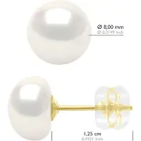 ATELIERS SAINT GERMAIN Örhängen Gul Guld - Äkta odlade sötvattenspärlor Knapp 8-9 mm