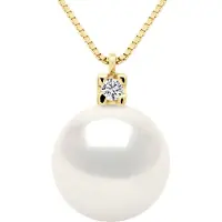 ATELIERS SAINT GERMAIN Halsband Smycke 0,02 Cts Gul Guld och Äkta Odlad Sötvattenspärla Rund 10-11 mm
