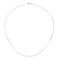ATELIERS SAINT GERMAIN Halsband Curb ChainPärlor - 15 äkta odlade sötvattenspärlor runda 3-4 mm