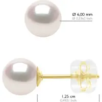 ATELIERS SAINT GERMAIN Örhängen i gult guld 750 och äkta odlade pärlor Akoya japanska certifierade runda 6-7 mm