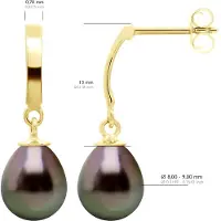 ATELIERS SAINT GERMAIN Örhängen Prestige Articulated i gult guld 375 och äkta odlade Tahitipärlor 8-9 mm
