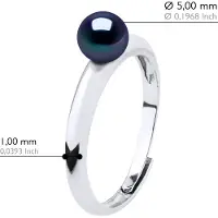 ATELIERS SAINT GERMAIN Enkel ring - Äkta odlade sötvattenspärlor runda 5-6 mm