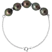 ATELIERS SAINT GERMAIN Armband 5 Äkta odlade Tahitipärlor PASSERAR GENOM Cirkel 8-9 mm