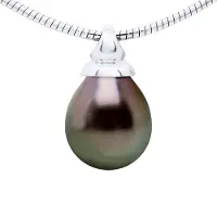 ATELIERS SAINT GERMAIN Halsband OMEGA äkta odlad Tahitipärla pärla 9-10 mm