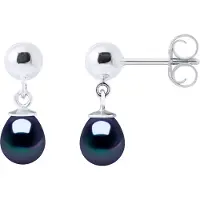 ATELIERS SAINT GERMAIN Örhängen av silver 925 och äkta odlade sötvattenspärlor Pear 6-7 mm