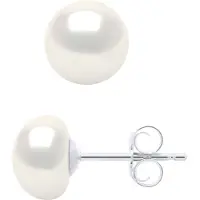 ATELIERS SAINT GERMAIN Örhängen av silver 925 och äkta odlade sötvattenspärlor Knapp 7-8 mm