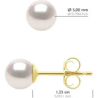 ATELIERS SAINT GERMAIN Örhängen i gult guld 750 och äkta odlade pärlor Akoya japanska certifierade runda 5-6 mm