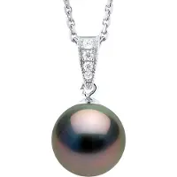 ATELIERS SAINT GERMAIN Halsband Prestige Jewelry - Äkta odlad Tahitipärla rund 10-11 mm