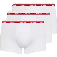 HUGO Three-pack of stretch-cotton trunks with logo waistbands