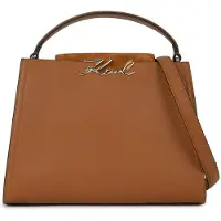 Karl Lagerfeld Handväska 'Sac à poignée supérieure K/Signature Tan Foncé' brun