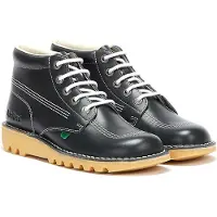 Kickers Mens Kick Hi Core Natural läderstövlar - (Marinblå)