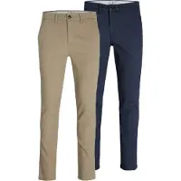 Jack & Jones Chinobyxa 'Macro Dave' beige / mörkblå