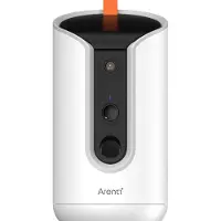Arenti PETCAM1T Indoor WiFi Haustierkamera & Futterspender, IP-säkerhetskamera, inomhus, Trådlös, Amazon Alexa & Google Assistant, Bord, Vit