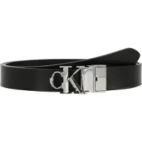 Calvin Klein Bälte 'Adjustable Reversible Monogram Buckle' svart
