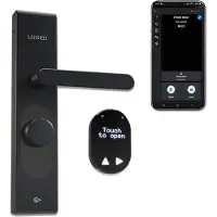 LOQED Touch Smart Lock Black Edition Dörrlås ställdon, Automatisk dörröppnare Bluetooth, Wi-Fi
