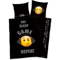 MCU Emot!x Eat Sleep Game sängkläder (100 % bomull)