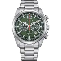 Citizen Active Sports Kronograf Eco-Drive Klocka CA4640-50X 41mm Grön Urtavla Stålarmband Vattentålig 10 Bar Takymeter Metallisk Silver