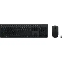 Lenovo Professional - Sats med tangentbord och mus - full size - trådlös - Bluetooth, 2.4 GHz - QWERTY - Svenska/finska - grå - brun låda