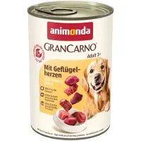 Animonda GranCarno Gran Carno Adult med fjäderfähjärtan 12x400 g z sercami drobiowymi dla dorosłych psów