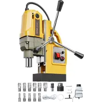 Vevor magnetborrmaskin, 1400W motor 1,6 tum borrdiameter, 2810 lbf bärbar elektrisk magnetborrpress, med 11 kärnborrar, 800 varv/min hastighet, borrmaskin för metallytor, heminredningsindustrin