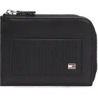 Tommy Hilfiger Hilfiger Flag Ribbed Leather Zip Around Wallet