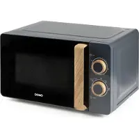Domo DO3320, Bänkdiskmaskin, Enbart mikrovågsugn, 20 l, 700 W, Rotations-, Svart, Trä
