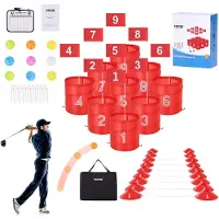 Vevor Golfspel för trädgården, 9-håls golfbana, övningsspel för golf, chipping-spel för familj, vuxna och barn, bärbart golfspel för utomhusbruk för gräsmatta, gård, camping, park, strand