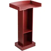 Vevor Podiumstativ, 1040 mm träläspulpet, Laptopbord med bred läsyta och förvaringshylla, Kantstopp, Elegant design, Golvstående, för klassrum, konferens, kyrka och presentation