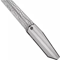We Knife Collinear Damasteel fällkniv, Polished Bead Blasted/Satin Titanium