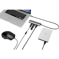 Renkforce RF-3374944 USB-hubb 4 Port USB-A USB 3.2 Gen1 5 GBit/s Aluminiumhölje Silver