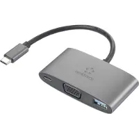 Renkforce USB-C, VGA Adapter [1x USB-C hane - 1x USB-C hona (Power Delivery) , VGA hona, USB 3.2 Gen 1 A hona (USB 3.0)] RF-HUB-151 15 cm