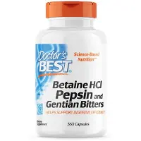 Doctors Best , Betain HCl, Pepsin och Gentian Bitters, 360 Kapslar