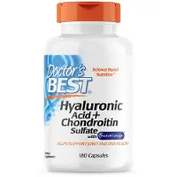 Doctors Best , Hyaluronsyra + Kondroitin Sulfat med BioCell Kollagen, 180 Veggie Kapslar