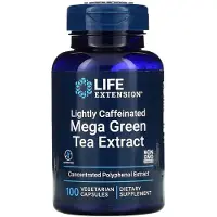 Life Extension , Mega Grön Teextrakt, Lätt Kaffeinerat, 100 Vegetariska Kapslar (725 mg per Kapsel)