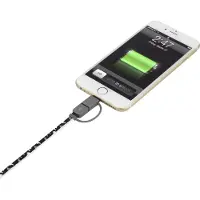 Renkforce USB-kabel USB 2.0 USB-A kontakt, USB-Micro-B-kontakt, Apple Lightning kontakt 0.20 m Kamouflage Platt utförande, Högflexibel RF4145364
