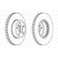 FERODO Bromsskiva DDF1242C-1 fram, ventilerad, 1 Stycke