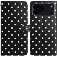 Mtp Products iPhone 17 Pro Max/18 Pro Max plånboksfodral med prickmönster - svart