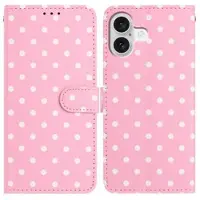 Mtp Products iPhone 16 Plus plånboksfodral med prickmönster - rosa