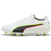 Puma King 20 Ultimate FG/AG Unleashed - White/Röd/Gul Dam, storlek 40