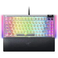 Razer BlackWidow V4 - Phantom White Edition - tangentbord - 75% - bakgrundsbelyst - USB-C - QWERTY - amerikansk - tangentbrytare: taktila tysta - vit