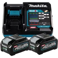 Makita XGT DC40RA - Batteriladdare + batteri 2 x - Li-Ion - 4 Ah - 1 x batterier laddas