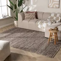 NATURL. Ullmatta | Feline brun/melerad hos Volero | 280x380 cm | Ull | Blandat | Rektangulär | Plattvävd