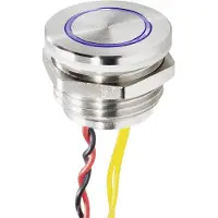 Renkforce RF-4707818 Klockknapp med Piezo 1x Rostfritt stål, Blå 24 V/0,3 A