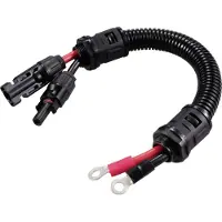 TRU COMPONENTS Solcellskontakt till M6-ringkabelsko Kabellängd 250 mm TC-12195640 Svart, Röd Innehåll: 1 st